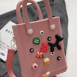 Maxbell 2xBeach Bag for Women Portable Handbag Shopping Basket for Holiday Travel Yoga Pink