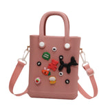 Maxbell 2xBeach Bag for Women Portable Handbag Shopping Basket for Holiday Travel Yoga Pink