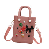 Maxbell 2xBeach Bag for Women Portable Handbag Shopping Basket for Holiday Travel Yoga Pink