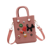 Maxbell 2xBeach Bag for Women Portable Handbag Shopping Basket for Holiday Travel Yoga Pink