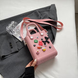 Maxbell 2xBeach Bag for Women Portable Handbag Shopping Basket for Holiday Travel Yoga Pink