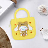 Maxbell 3xBeach Hole Bag Casual Trendy Silicone Beach Tote for Party Shopping Holidays Yellow