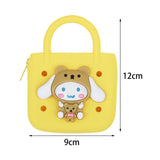 Maxbell 3xBeach Hole Bag Casual Trendy Silicone Beach Tote for Party Shopping Holidays Yellow