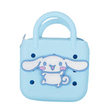 Maxbell 3xBeach Hole Bag Casual Trendy Silicone Beach Tote for Party Shopping Holidays Light Blue