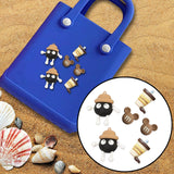 Maxbell 4xBeach Bag Charms Decor Removable Summer Fashion DIY Handbag Button Ornaments Briquette 6PCS