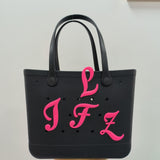 Maxbell 3xLetter Charm for Beach Bag Handbag Decor Women Modern Buckle Holes Bag Charm