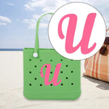 Maxbell 3xLetter Charm for Beach Bag Handbag Decor Women Modern Buckle Holes Bag Charm