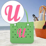 Maxbell 3xLetter Charm for Beach Bag Handbag Decor Women Modern Buckle Holes Bag Charm