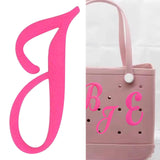 Maxbell 2xBeach Bag Letter Charm Fashionable Decor Embellishment Button Alphabet Charm J