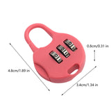 Maxbell 3 Digit Combination Padlock Household Drawer Lock Password Lock Luggage Lock Deep Pink