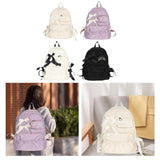 Maxbell School Backpack Fashion with Ribbin Bowknot for Teens Girls Student Backpack White