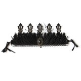 Maxbell Black Crown Hair Band Hair Accessories Felt Makeup Ball Baroque Gothic Crown