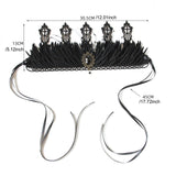 Maxbell Black Crown Hair Band Hair Accessories Felt Makeup Ball Baroque Gothic Crown