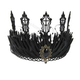 Maxbell Black Crown Hair Band Hair Accessories Felt Makeup Ball Baroque Gothic Crown