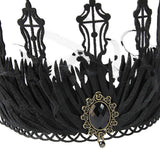 Maxbell Black Crown Hair Band Hair Accessories Felt Makeup Ball Baroque Gothic Crown