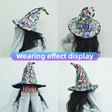 Maxbell Halloween Witch Hat Sorceress Hat Cap Gothic Stage Witch Costume Accessories