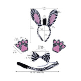 Maxbell Zebra Costume Gloves Animal Costume Set for Carnivals Halloween Themed Party