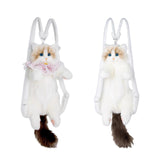 Maxbell Cute Cat Plush Backpack Adorable Soft Cartoon Backpack for Girls Child Women Without Collar