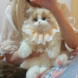 Maxbell Cute Cat Plush Backpack Adorable Soft Cartoon Backpack for Girls Child Women With Pink Collar