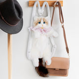 Maxbell Cute Cat Plush Backpack Adorable Soft Cartoon Backpack for Girls Child Women With Pink Collar