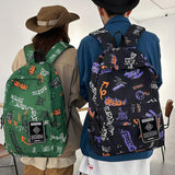 Maxbell Graffiti Backpack Laptop Daypack Bookbag Knapsack Rucksack for Men Boys Work Black