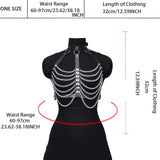 Maxbell Punk Chest Chain PU Leather for Women for Music Festival Performance Cospaly