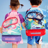 Maxbell Kids Drawstring Backpack Swimming Bag Cute Seaside Waterproof Drawstring Bag Pink Purple Unicorn