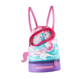 Maxbell Kids Drawstring Backpack Swimming Bag Cute Seaside Waterproof Drawstring Bag Pink Purple Unicorn