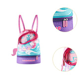 Maxbell Kids Drawstring Backpack Swimming Bag Cute Seaside Waterproof Drawstring Bag Pink Purple Unicorn