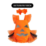 Maxbell Girl Halloween Costume with Tie Pumpkin Bodysuit for Kids Party Favors Girls Height 60cm