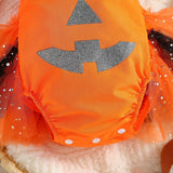 Maxbell Girl Halloween Costume with Tie Pumpkin Bodysuit for Kids Party Favors Girls Height 100cm