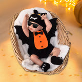 Maxbell Halloween Costume Decoration Jumpsuit for Photo Props Holiday Party Supplies 70 Orange