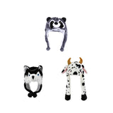 Maxbell Plush Hat Cozy Cute Ski Cap for Kids Birthday Gift Warm Animal Character Hat Gray Raccoon