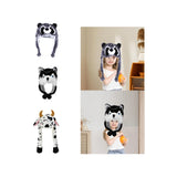 Maxbell Plush Hat Cozy Cute Ski Cap for Kids Birthday Gift Warm Animal Character Hat Gray Raccoon