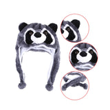 Maxbell Plush Hat Cozy Cute Ski Cap for Kids Birthday Gift Warm Animal Character Hat Gray Raccoon