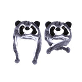 Maxbell Plush Hat Cozy Cute Ski Cap for Kids Birthday Gift Warm Animal Character Hat Gray Raccoon