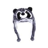Maxbell Plush Hat Cozy Cute Ski Cap for Kids Birthday Gift Warm Animal Character Hat Gray Raccoon