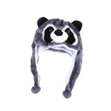 Maxbell Plush Hat Cozy Cute Ski Cap for Kids Birthday Gift Warm Animal Character Hat Gray Raccoon