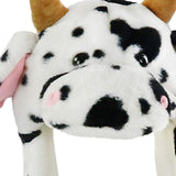 Maxbell Plush Hat Cozy Cute Ski Cap for Kids Birthday Gift Warm Animal Character Hat Dairy Cattle