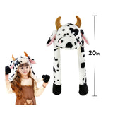 Maxbell Plush Hat Cozy Cute Ski Cap for Kids Birthday Gift Warm Animal Character Hat Dairy Cattle