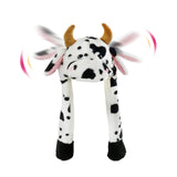 Maxbell Plush Hat Cozy Cute Ski Cap for Kids Birthday Gift Warm Animal Character Hat Dairy Cattle