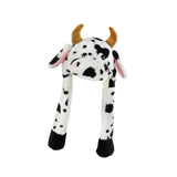 Maxbell Plush Hat Cozy Cute Ski Cap for Kids Birthday Gift Warm Animal Character Hat Dairy Cattle