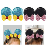 Maxbell 2 Pairs Mouse Ears Hair Clips Cute for Decoration Halloween Princess Cosplay Black Blue