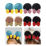 Maxbell 2 Pairs Mouse Ears Hair Clips Cute for Decoration Halloween Princess Cosplay Black Blue