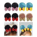 Maxbell 2 Pairs Mouse Ears Hair Clips Cute for Decoration Halloween Princess Cosplay Black Blue