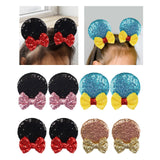 Maxbell 2 Pairs Mouse Ears Hair Clips Cute for Decoration Halloween Princess Cosplay Black Blue