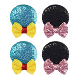 Maxbell 2 Pairs Mouse Ears Hair Clips Cute for Decoration Halloween Princess Cosplay Black Blue