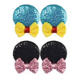 Maxbell 2 Pairs Mouse Ears Hair Clips Cute for Decoration Halloween Princess Cosplay Black Blue