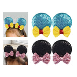 Maxbell 2 Pairs Mouse Ears Hair Clips Cute for Decoration Halloween Princess Cosplay Black Blue