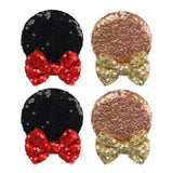 Maxbell 2 Pairs Mouse Ears Hair Clips Cute for Decoration Halloween Princess Cosplay Black Champagne